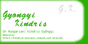 gyongyi kindris business card